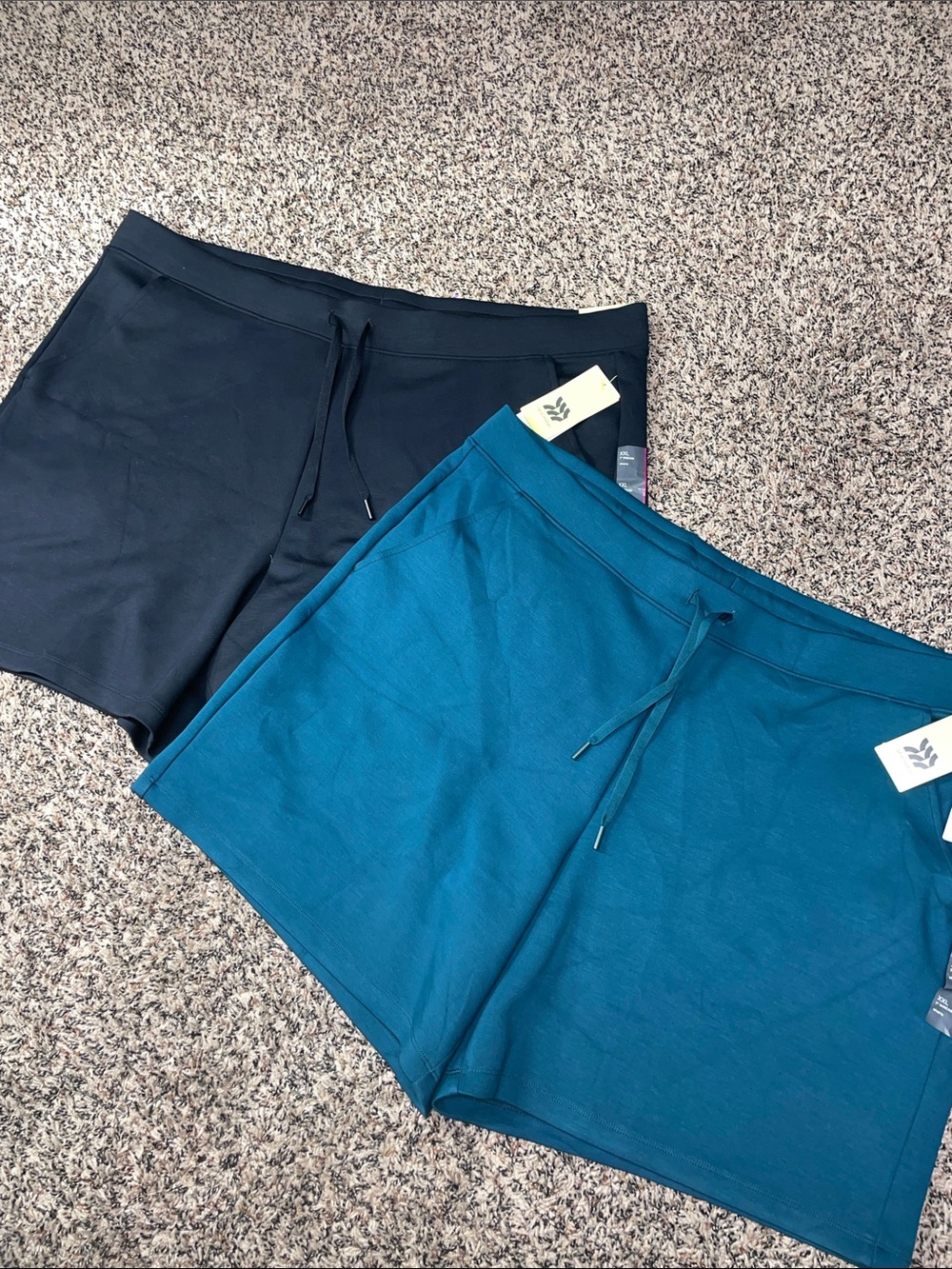 all in motion Men's Athletic Drawstring Shorts - Teal and Black XXL NWT